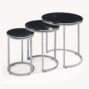 [en.casa] Bijzettafel Bornholm set van 3 rond - 2 varianten