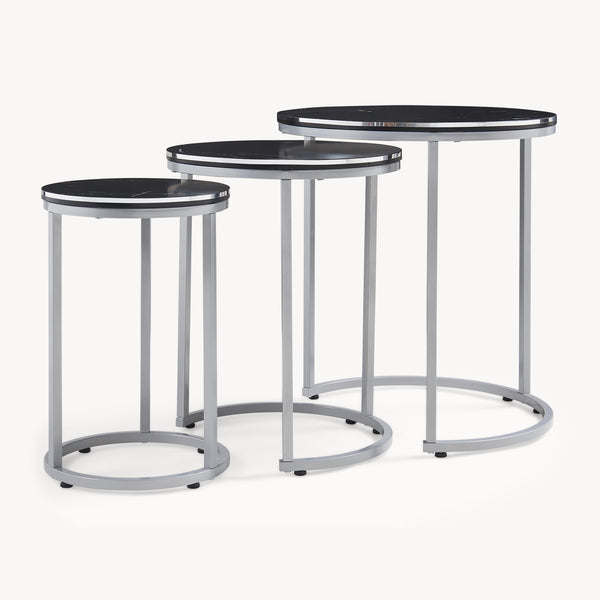 [en.casa] Bijzettafel Bornholm set van 3 rond - 2 varianten