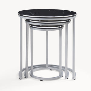 [en.casa] Bijzettafel Bornholm set van 3 rond - 2 varianten
