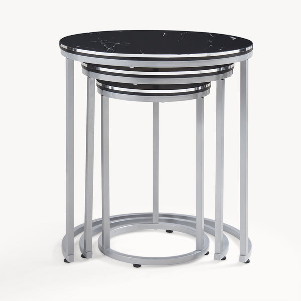 [en.casa] Bijzettafel Bornholm set van 3 rond - 2 varianten