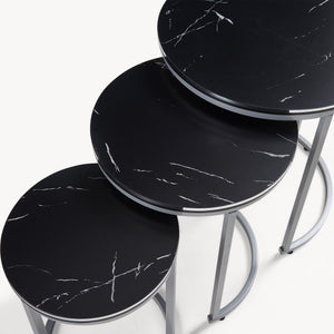 [en.casa] Bijzettafel Bornholm set van 3 rond - 2 varianten