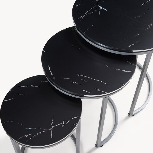 [en.casa] Bijzettafel Bornholm set van 3 rond - 2 varianten