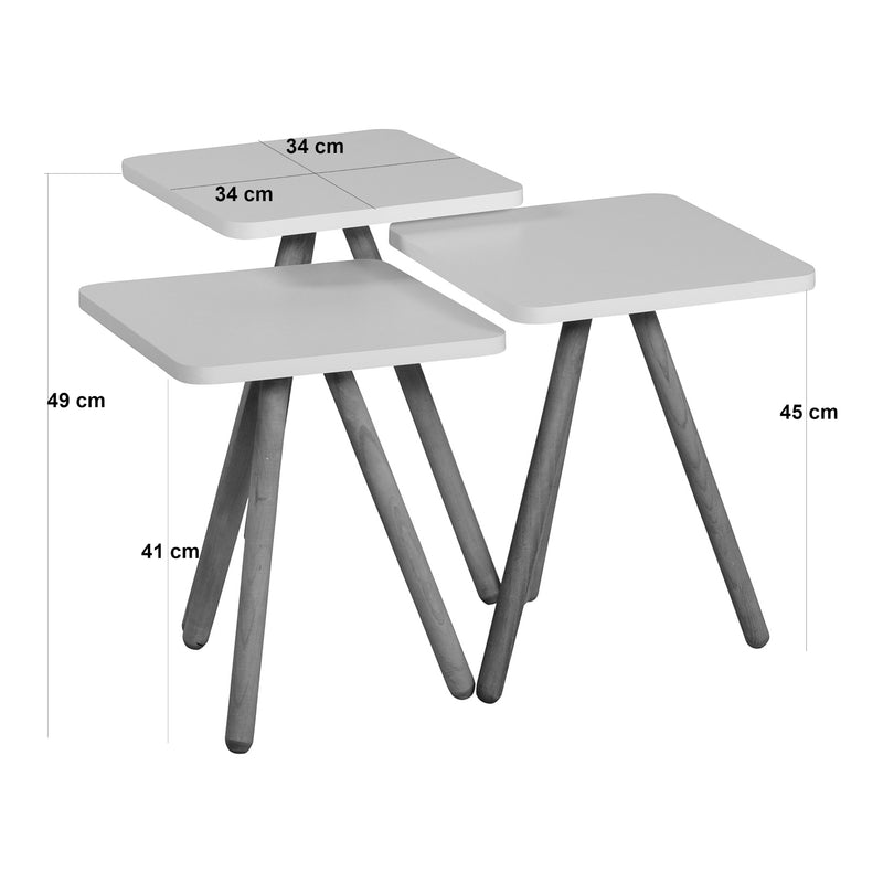 Maatschets [en.casa] Bijzettafel set van 3 Hobro - 6 varianten