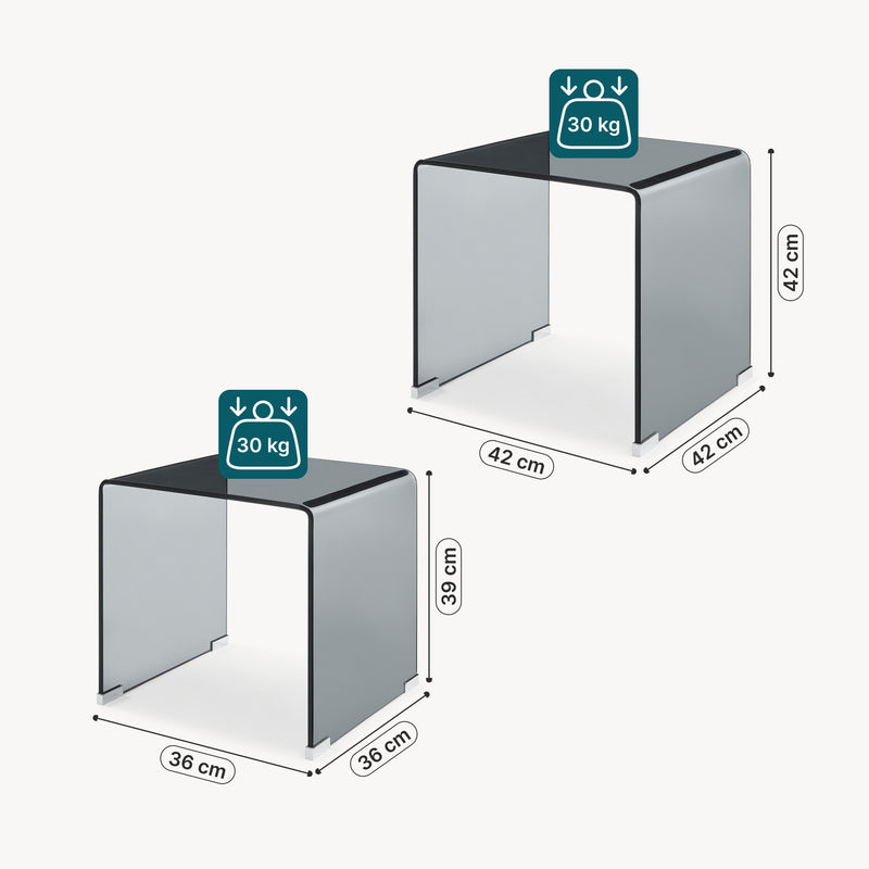 Maatschets Bijzettafel Kariengem set van 2 [en.casa]