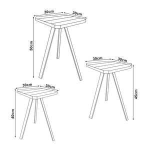 [en.casa] Bijzettafel set van 3 Masku grenen - 2 varianten
