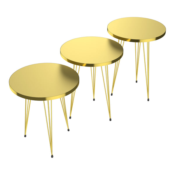 [en.casa] Bijzettafel Skibby set van 3 rond - 3 varianten