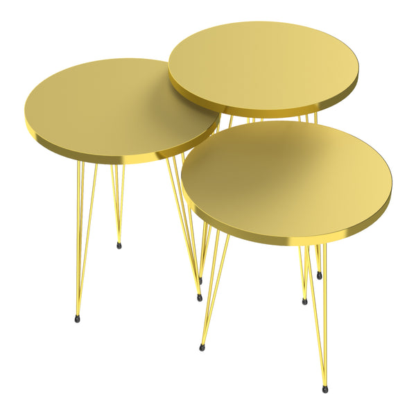 [en.casa] Bijzettafel Skibby set van 3 rond - 3 varianten