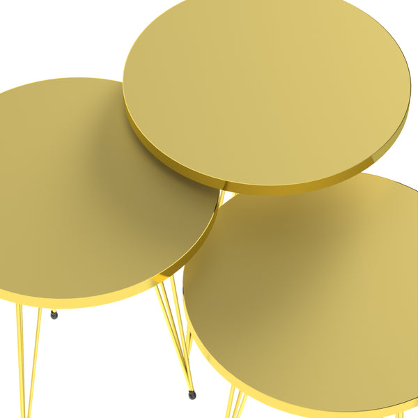[en.casa] Bijzettafel Skibby set van 3 rond - 3 varianten