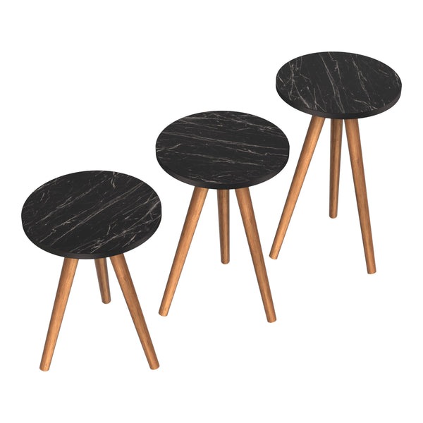 [en.casa] Bijzettafel Snede rond set van 3 - 3 varianten