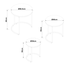 Bijzettafel Ulricehamn set van 3 [en.casa]