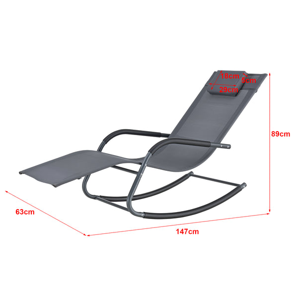 Ligstoel Caracena schommelstoel 147x63x89 cm set van 2 - 2 varianten