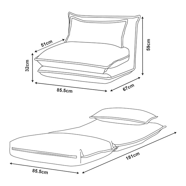 Slaapstoel Umeå 59x85,5x67 cm [en.casa]