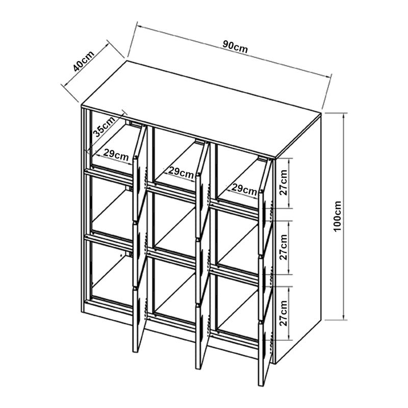 Maatschets [en.casa] Metalen kast Rautavaara 100x90x40 cm lichtgrijs - 3 varianten