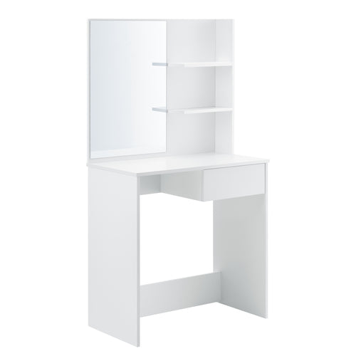 Kaptafel Rustenburg met spiegel wit 141x75x40 cm wit