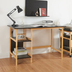Schreibtisch Dønna 120x60x75cm Zwart/Houtkleur [en.casa] - premiumXL