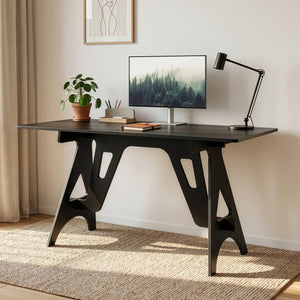 Bureau Bostenenna 120x60x75 cm Zwart met Houtnerf [en.casa]