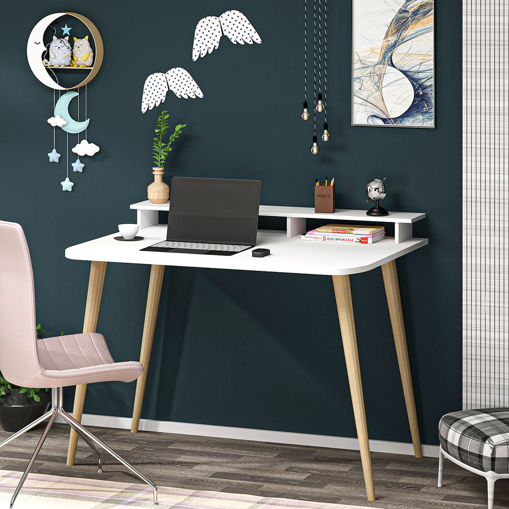 [en.casa] Bureau Östhammar met monitorverhoger wit