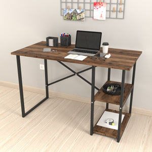 Schreibtisch Nittedal met rek 120x60x75cm in verschillende kleuren [en.casa] - premiumXL