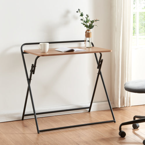 [en.casa] Bureau Kvitsøy opvouwbaar 85x50x80 cm zwart en eikenkleurig