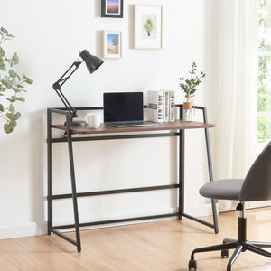 [en.casa] Bureau Ringerike opvouwbaar 104,5x53x85,5 cm zwart en walnootkleurig