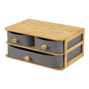 [en.casa] Bureau organizer Mäntsälä bamboe met 3 lades 15x35x23 cm