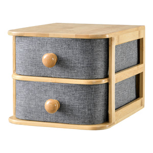 [en.casa] Bureau organizer Arsivik met 2 lades bamboe 15,5x18x23 cm