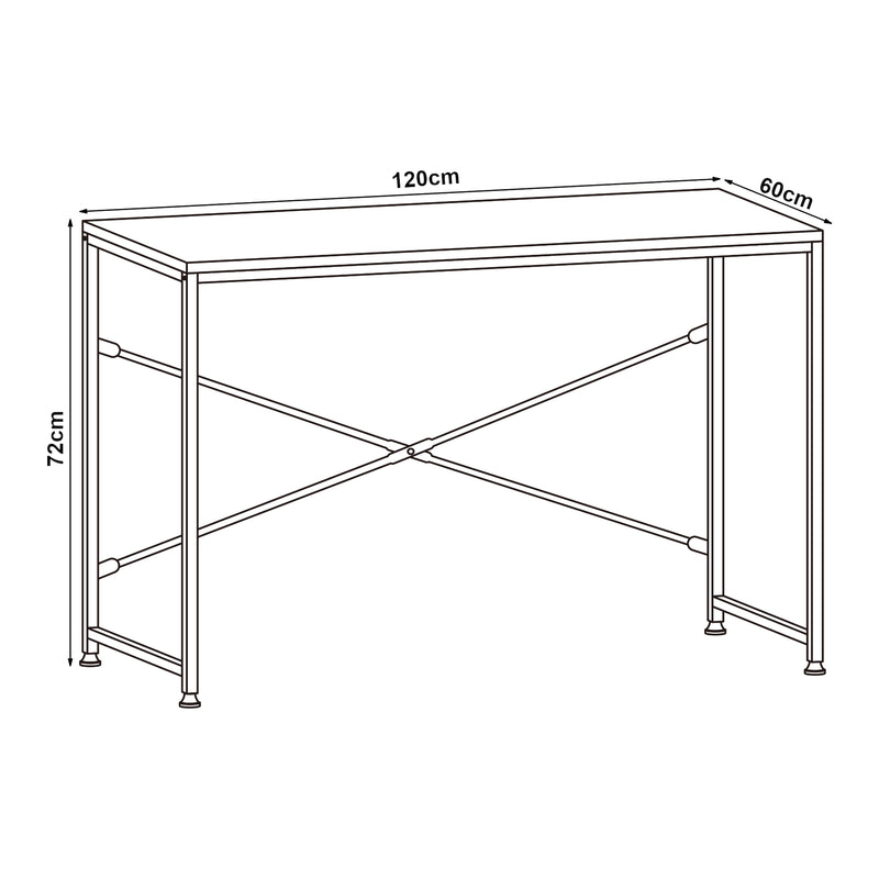 Maatschets Bureau Nice 120x60x72 cm spaanplaat en metaal - 3 varianten