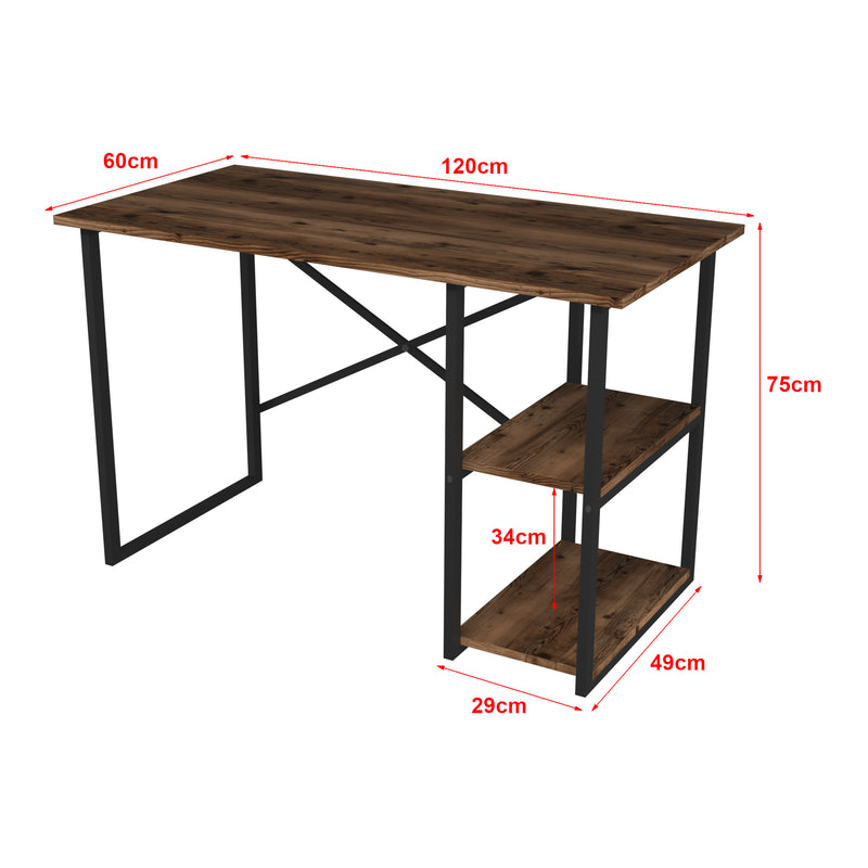 Maatschets [en.casa] Bureau Nittedal laptoptafel 75x120x60 cm - 4 varianten