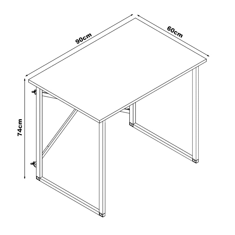 Maatschets [en.casa] Bureau Tjeldsund 75x90x60 cm - 3 varianten