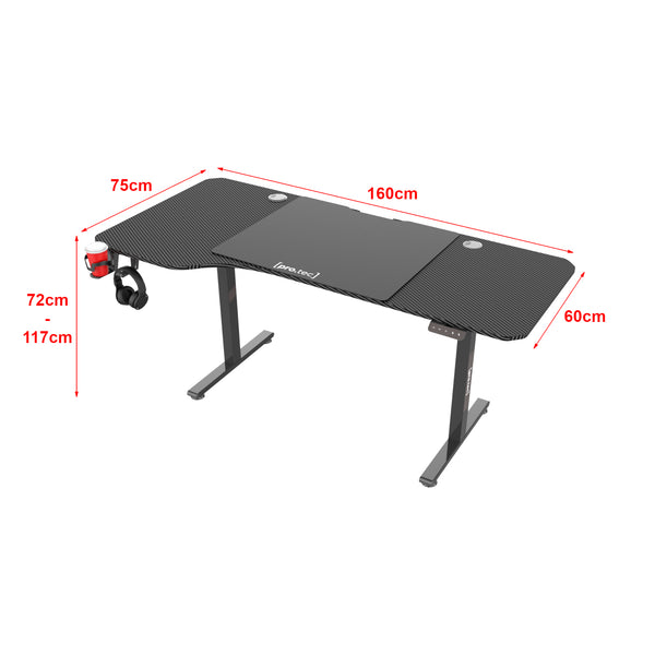 [pro.tec] Game bureau Virolahti zit sta elektrisch 160x60/75 cm - 2 varianten