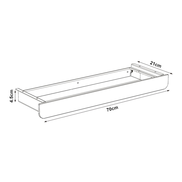 [en.casa] Bureaulade Sidmouth 70x21x4,5 cm voor onder bureau - 2 varianten