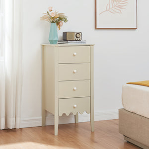 Kommode Luspoo met 4 lades 82x40x40 cm Crème-wit [en.casa] - premiumXL