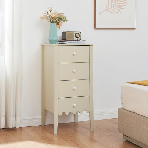 Kommode Luspoo met 4 lades 82x40x40 cm Crème-wit [en.casa] - premiumXL