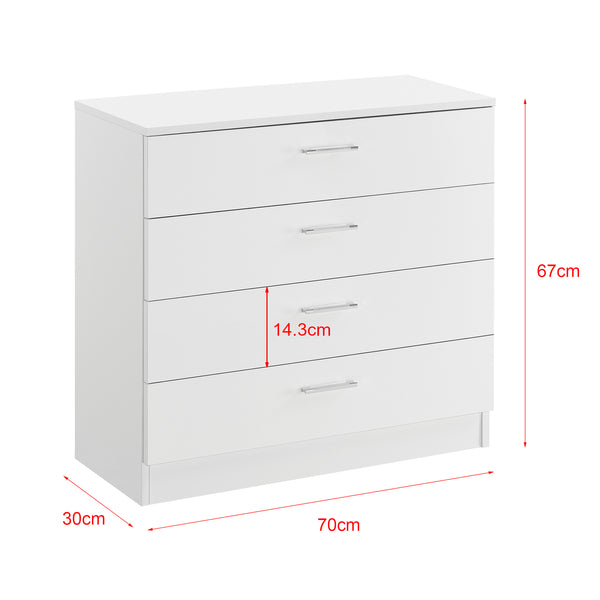 Ladekast commode met 4 lades 67x70x30 cm - verschillende kleuren
