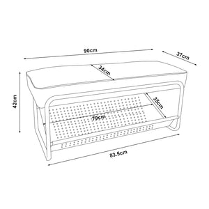 Schoenenbank Lillehammer 90x37x42 cm [en.casa]