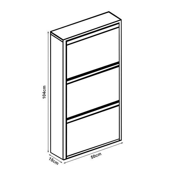 Schoenenkast Sokndal met kleppen [en.casa]