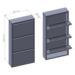 Schoenenkast Sokndal met kleppen [en.casa]