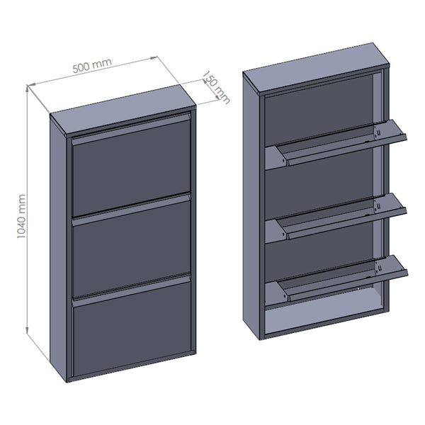 Schoenenkast Sokndal met kleppen [en.casa]