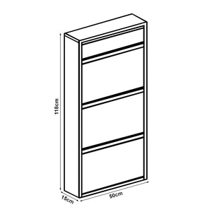 Schoenenkast Sokndal met kleppen [en.casa]