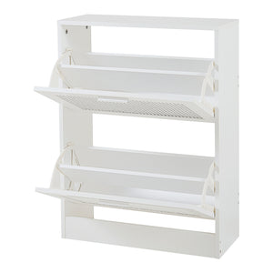 Schoenenkast Vesilahti met vouwdeuren wit [en.casa]