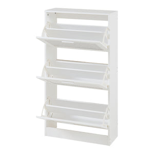 Schoenenkast Vesilahti met vouwdeuren wit [en.casa]