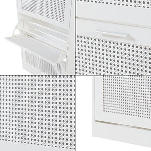 Schoenenkast Vesilahti met vouwdeuren wit [en.casa]