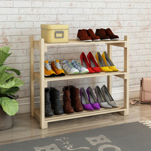 Schuhrek Them met 3 legplanken grenenhout [en.casa] - premiumXL
