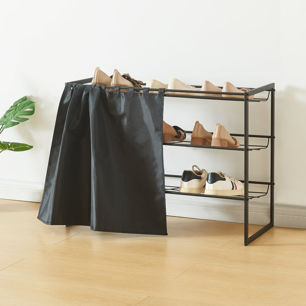 Schoenenrek Sel 80x32x60 cm zwart [en.casa]