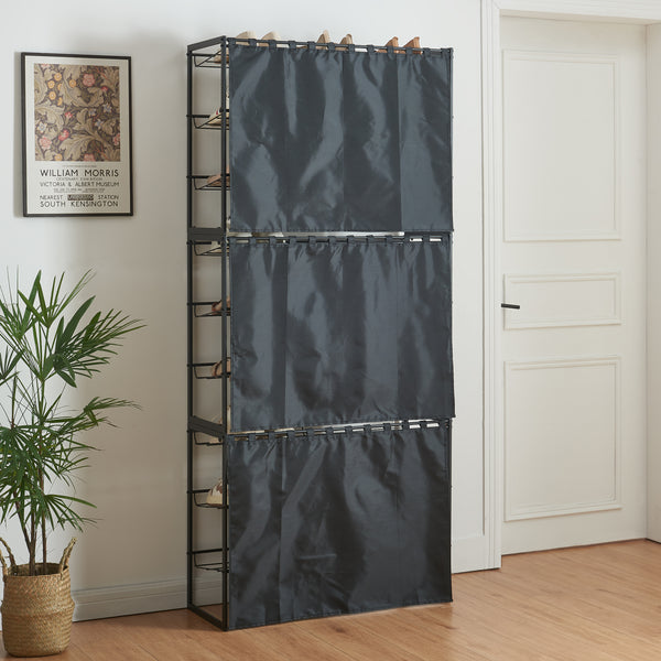 Schoenenrek Sel 80x32x60 cm zwart [en.casa]