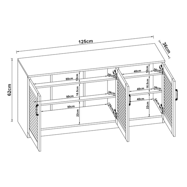Schoenenkast Løten 62x125x36 cm wengé [en.casa]