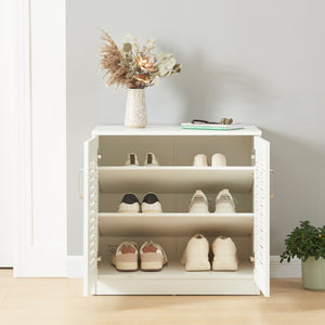 Schoenenkast Løten 62x63x36 cm wit [en.casa]