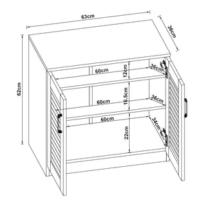 Schoenenkast Løten 62x63x36 cm wit [en.casa]