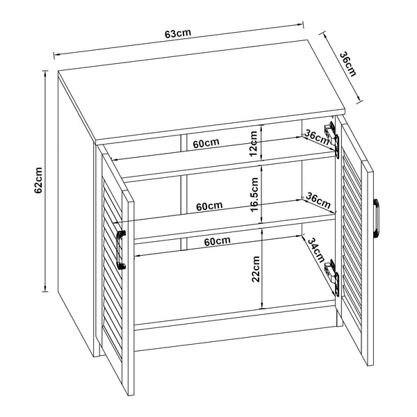 Schoenenkast Løten 62x63x36 cm wit [en.casa]