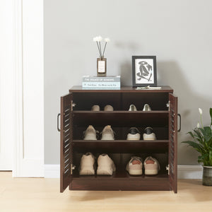 Schoenenkast Løten 62x63x36 cm wengé [en.casa]